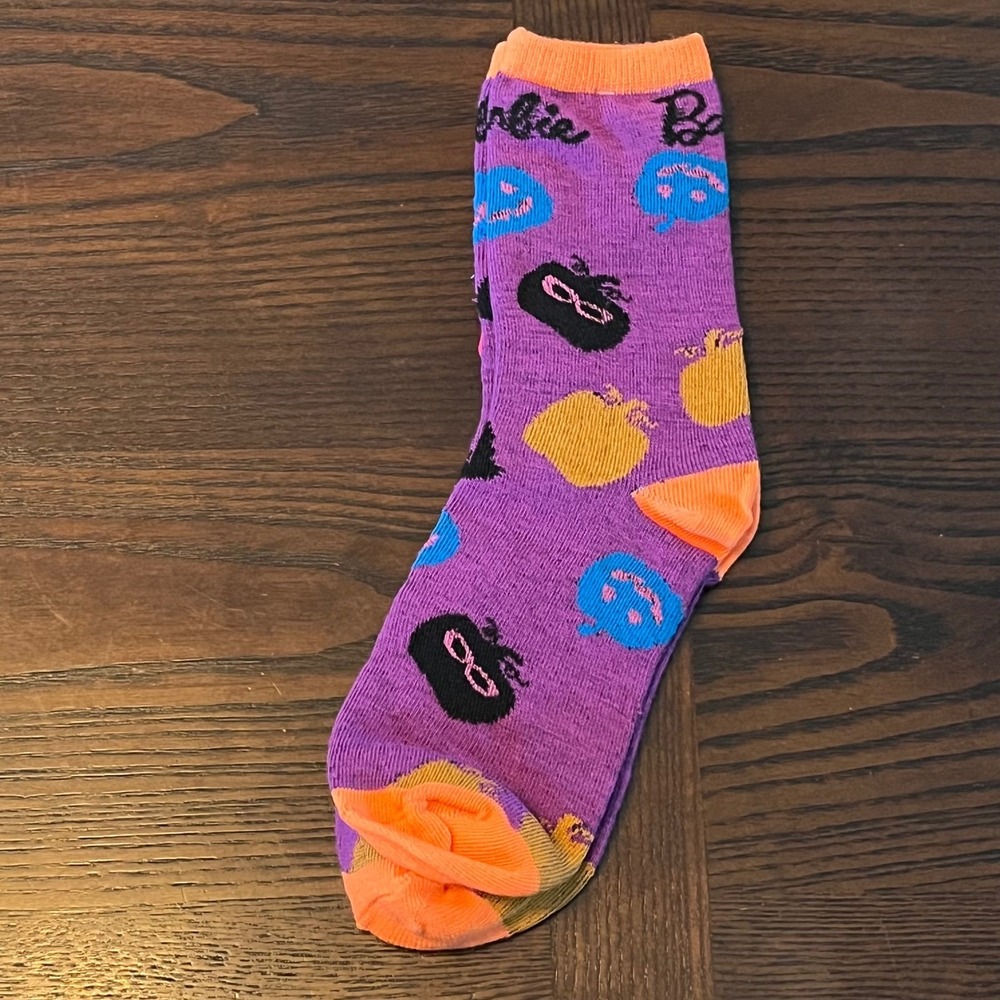 Barbie Halloween Socks Set of 3 Ghost Pumpkin Pink Purple Girls Size 9-2.5 NEW - Picture 12 of 15